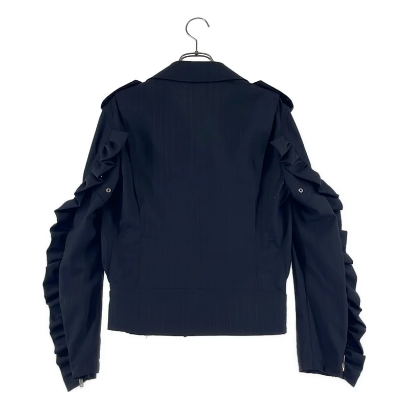 COMME des GARCONS COMME des GARCONS / コムコム | 2017SS | ストライプ フリルスリーブ ダブルライダース ジャケット | XS | レディース