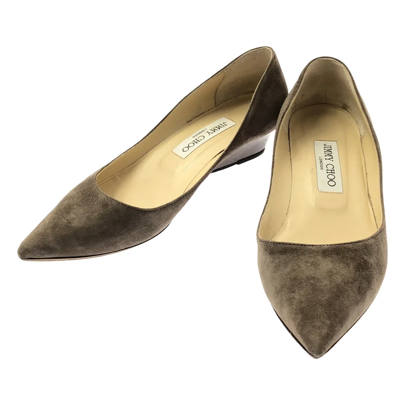 JIMMY CHOO / ジミーチュウ | スエード レザー ポインテッドトゥ フラットシューズ | 36 | レディース