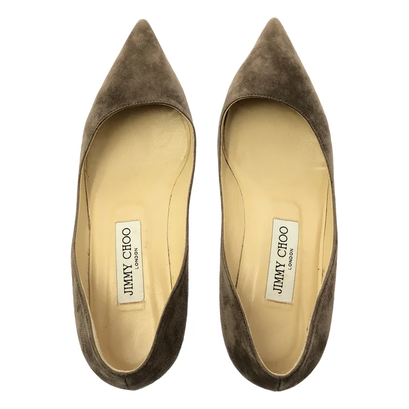 JIMMY CHOO / ジミーチュウ | スエード レザー ポインテッドトゥ フラットシューズ | 36 | レディース