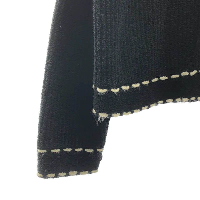 WILDSIDE YOHJI YAMAMOTO / ワイルドサイドヨウジヤマモト | 2023AW | × PHINGERIN / フィンガリン / PG1 KNIT / コットン デザインステッチ ニットカーディガン | S | メンズ