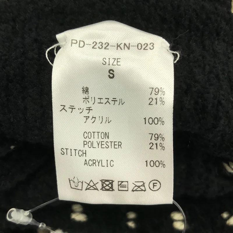 WILDSIDE YOHJI YAMAMOTO / ワイルドサイドヨウジヤマモト | 2023AW | × PHINGERIN / フィンガリン / PG1 KNIT / コットン デザインステッチ ニットカーディガン | S | メンズ