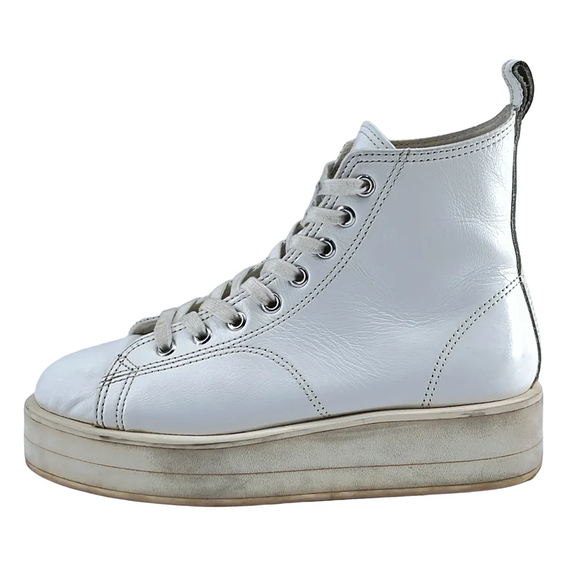 COMME des GARCONS / コムデギャルソン | レザー ハイカットスニーカー | 22 | レディース