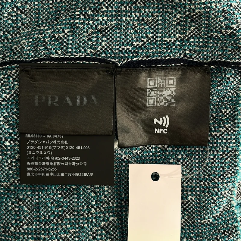 PRADA / プラダ | 2021AW | ウール トライアングル 幾何学模様 Vネックカーディガン | 46 | メンズ