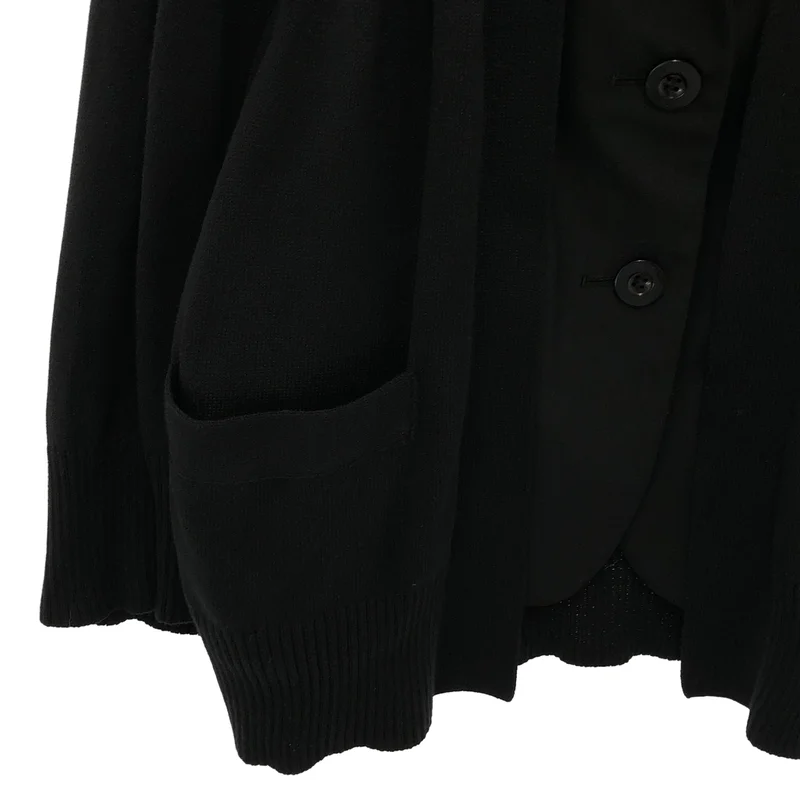 sacai / サカイ | GREEN PANELED CARDIGAN ドッキング ポンチョ ケープ ジャケット | 1 | レディース
