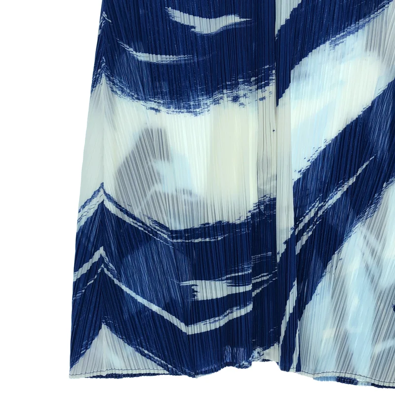PLEATS PLEASE ISSEY MIYAKE / プリーツプリーズイッセイミヤケ | 2022SS | SKY柄 プリーツ ノースリーブ シャツワンピース | 3 | レディース