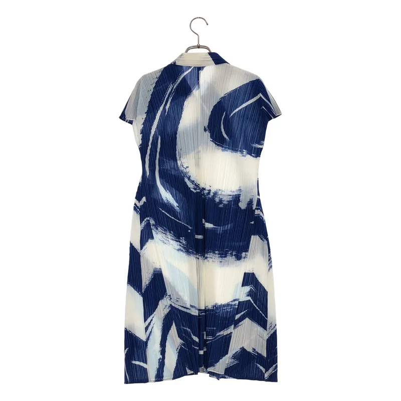 PLEATS PLEASE ISSEY MIYAKE / プリーツプリーズイッセイミヤケ | 2022SS | SKY柄 プリーツ ノースリーブ シャツワンピース | 3 | レディース