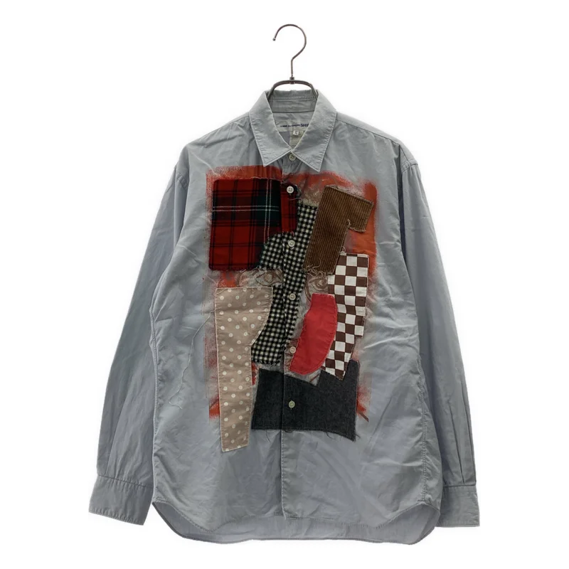 COMME des GARCONS SHIRT / コムデギャルソンシャツ | 総柄 パッチワーク シャツ | XS | メンズ