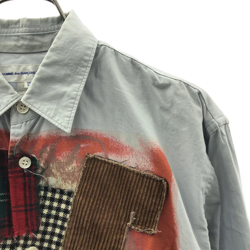 COMME des GARCONS SHIRT / コムデギャルソンシャツ | 総柄 パッチワーク シャツ | XS | メンズ