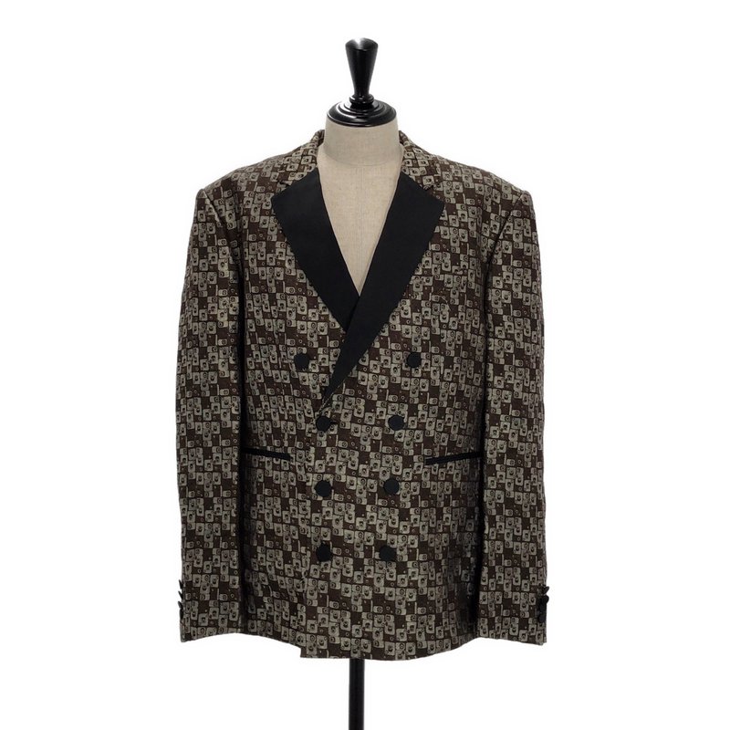 DRIES VAN NOTEN / ドリスヴァンノッテン | 総柄ジャガード ダブルブレスト テーラードジャケット | 54 | メンズ