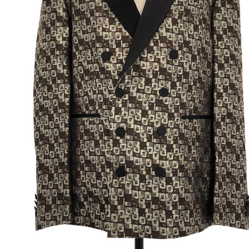 DRIES VAN NOTEN / ドリスヴァンノッテン | 総柄ジャガード ダブルブレスト テーラードジャケット | 54 | メンズ