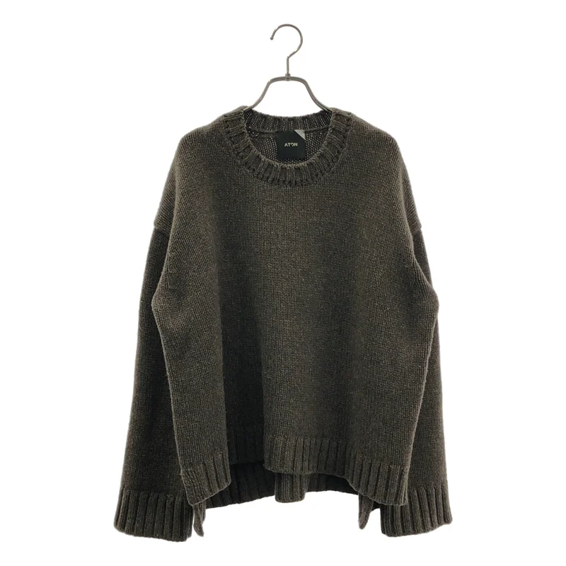 ATON / エイトン | SILTE MOULINE OVERSIZED CREWNECK SWEATER / ウール オーバーサイズ クルーネックニット | 02 | レディース