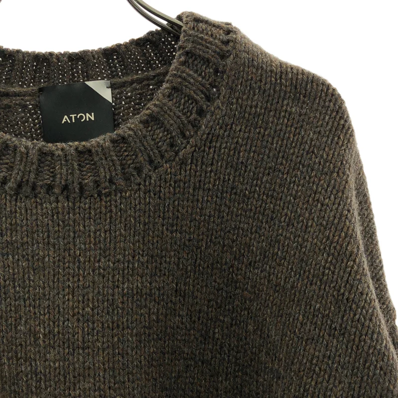 ATON / エイトン | SILTE MOULINE OVERSIZED CREWNECK SWEATER / ウール オーバーサイズ クルーネックニット | 02 | レディース