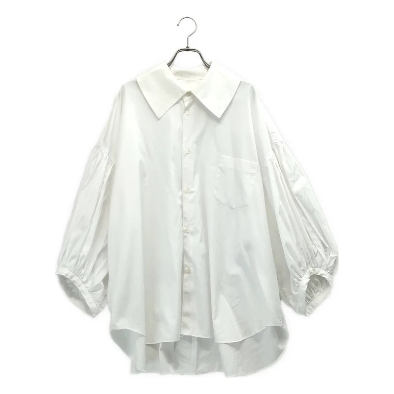 COMME des GARCONS GIRL / コムデギャルソンガール | 2021SS | コットン ワイド カラー ギャザースリーブ シャツ | M | レディース