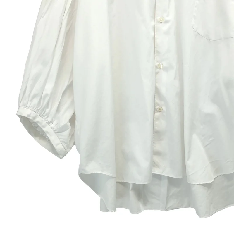 COMME des GARCONS GIRL / コムデギャルソンガール | 2021SS | コットン ワイド カラー ギャザースリーブ シャツ | M | レディース