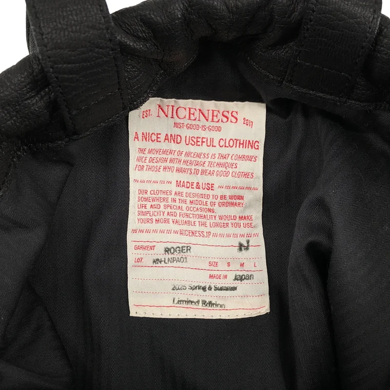 NICENESS / ナイスネス | 2025AW | ROGER Deer Leather Knapsack / ロジャー レザー ナップサック リュック NN-LNPA01 |