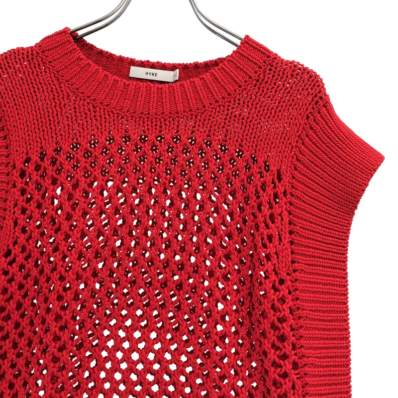 HYKE / ハイク | 2026SS | CROCHET SLEEVELESS KNIT / コットン クロシェット スリーブレス ニットベスト | 2 | レディース
