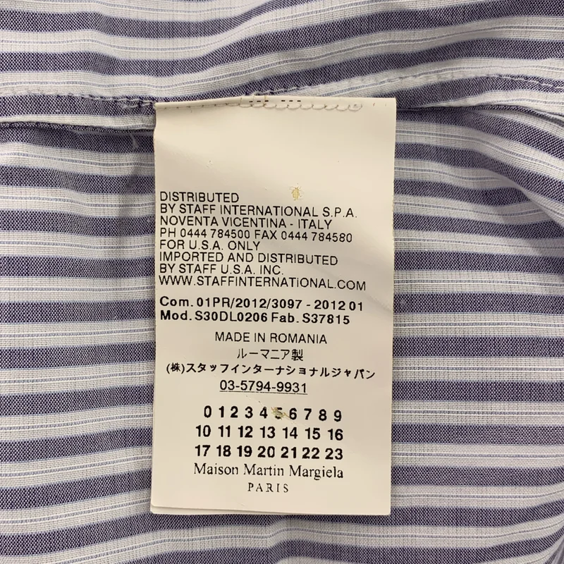 Maison Martin Margiela / メゾンマルタンマルジェラ | 2012SS | コットン ストライプ レギュラーカラー シャツ | 44 | メンズ