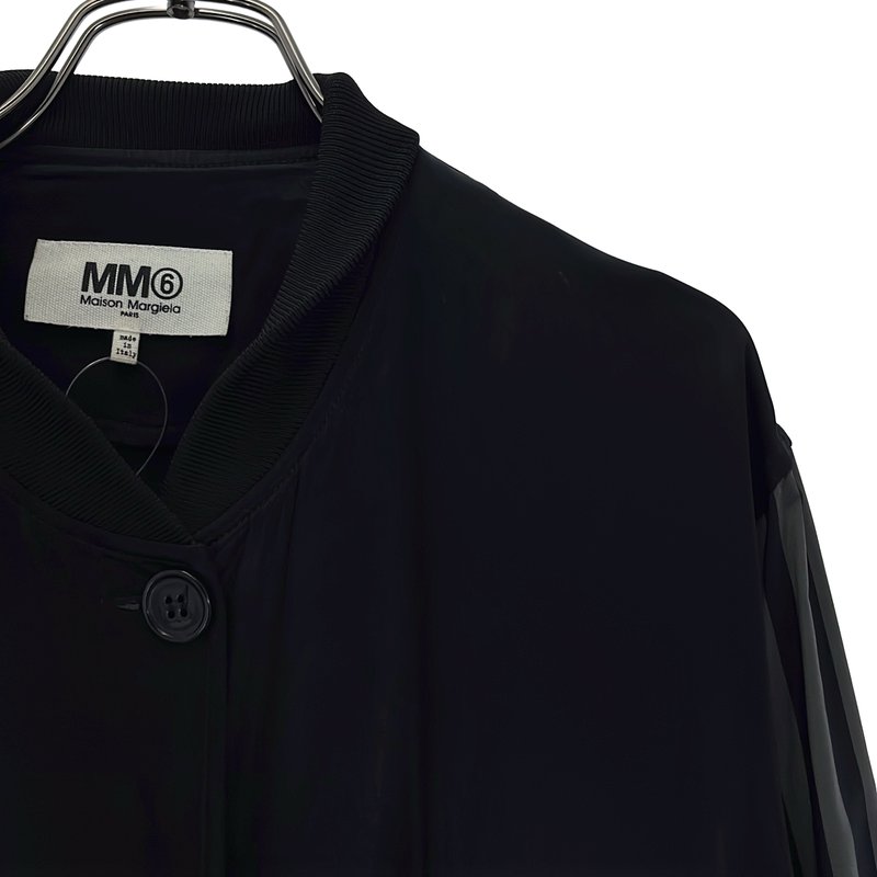 MM6 Maison Margiela / エムエムシックスメゾンマルジェラ | 2018SS | サテン 袖切替 ロング バーシティコート  S32AA0138 | 38 | レディース