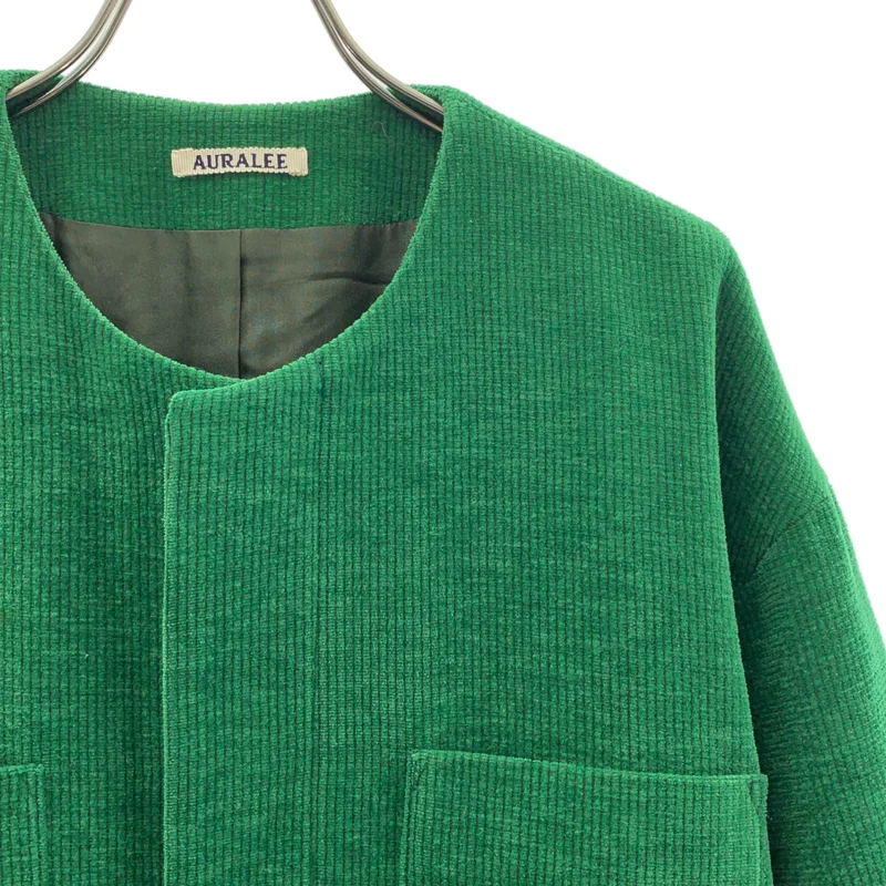 AURALEE / オーラリー | 2022AW | WOOL COTTON MOLE BLOUSON ノーカラージャケット | 0 | レディース