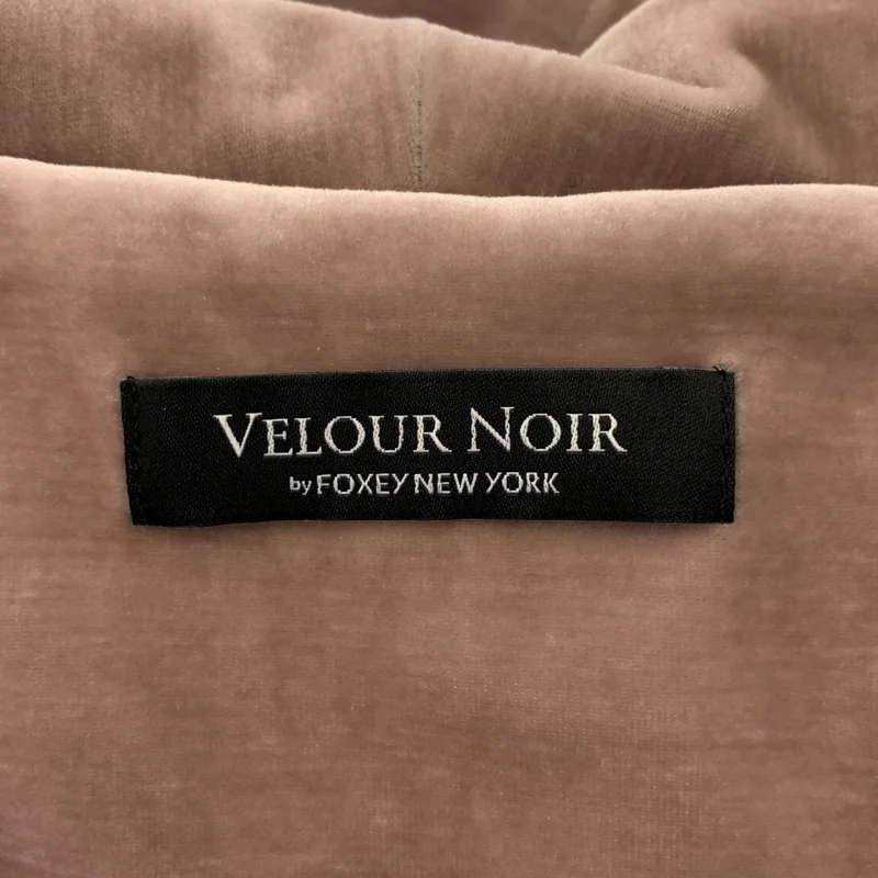 FOXEY NEW YORK / フォクシーニューヨーク | VELOUR NOIR / ベロア 装飾ロゴ ジップ ジャケット フーディ | 38 | レディース