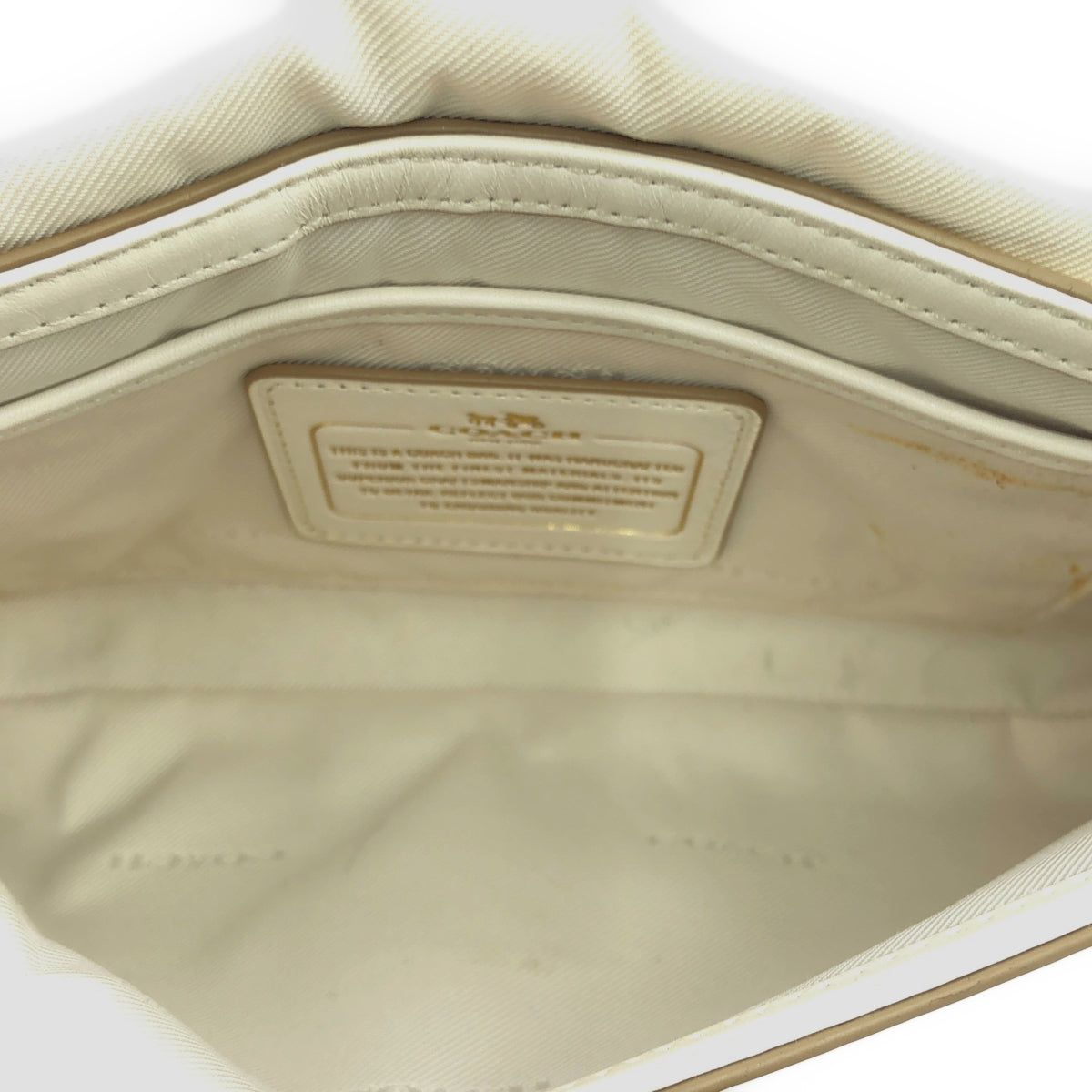 COACH(コーチ) ショルダーバッグ ポーチインスムーズレザー F54796 ダークグレー×アイボリー レザー COACH - COACH(コーチ) ショルダーバッグ ポーチインスムーズレザー