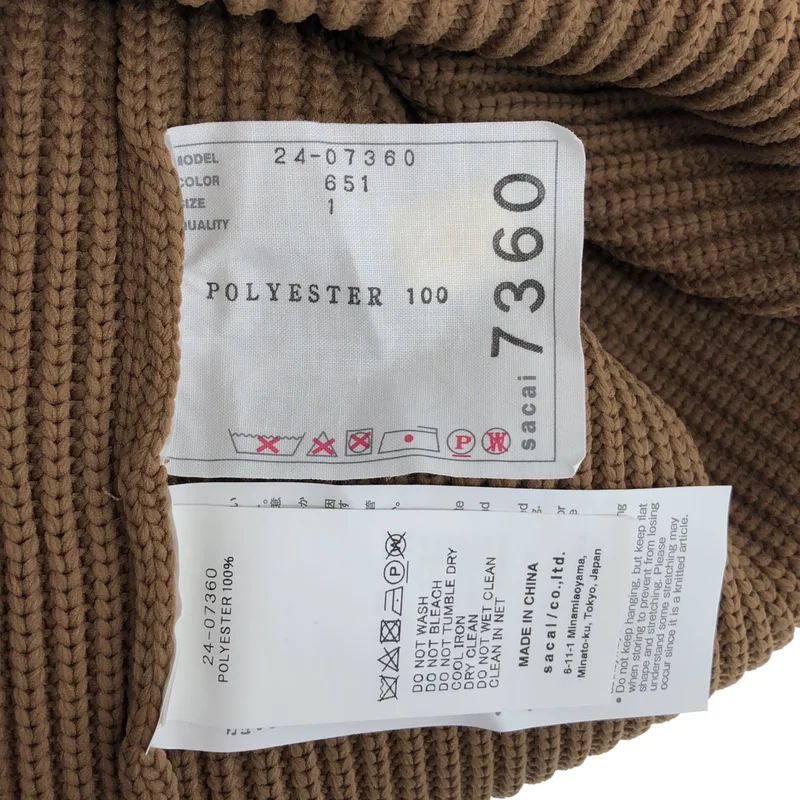 sacai / サカイ | リブ ノースリーブワンピース 24-07360 | 1 | レディース