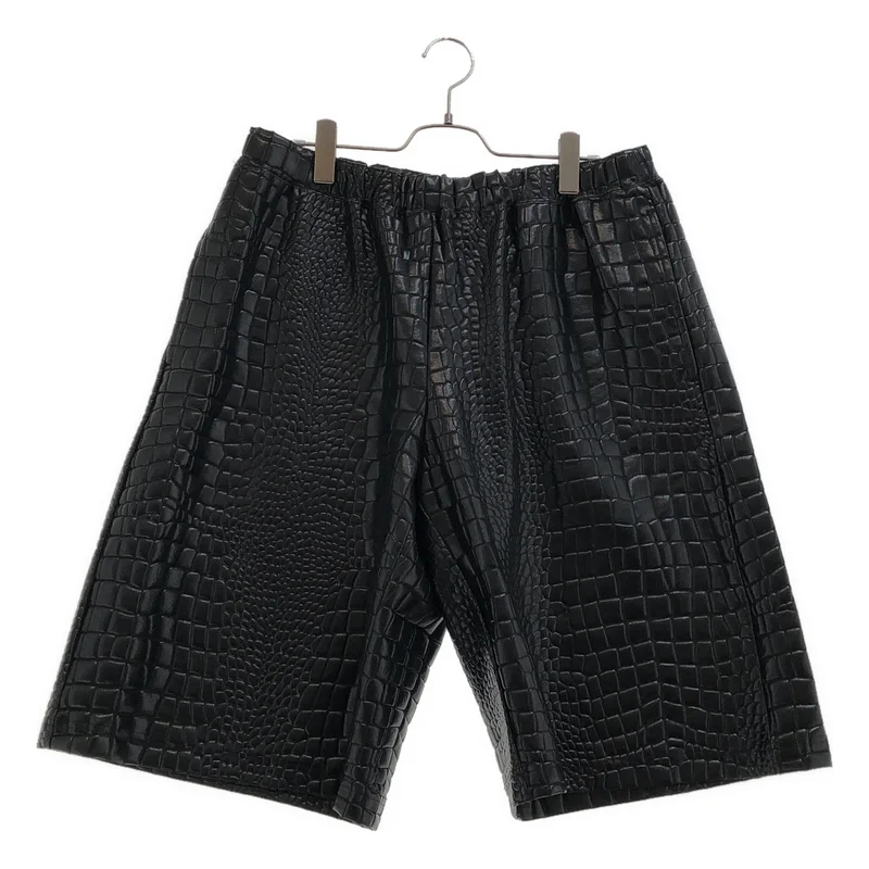 COMME des GARCONS HOMME PLUS / コムデギャルソンオムプリュス | 2019AW | フェイクレザー クロコ型押し ハーフパンツ | L | メンズ