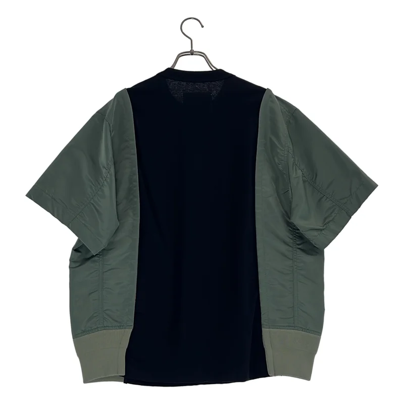 sacai / サカイ | Nylon Twill x Cotton Jersey T-Shirt コットンジャージー Tシャツ | 1 | レディース