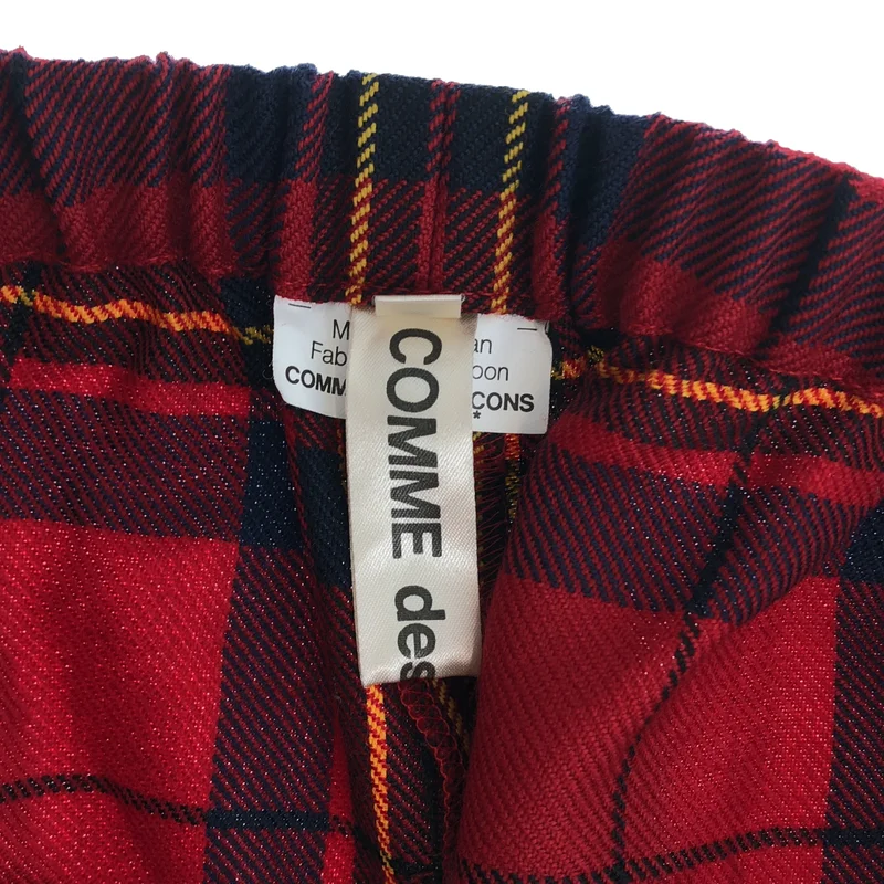 COMME des GARCONS / コムデギャルソン | タータンチェック 再構築 イージー パンツ | M | レディース