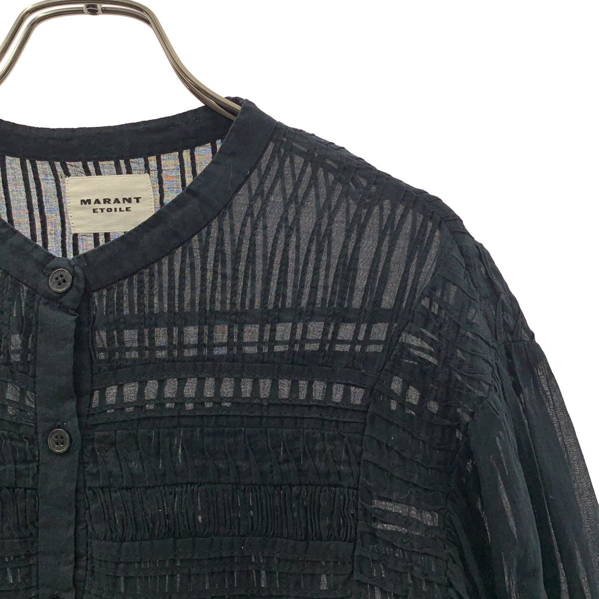 ISABEL MARANT ETOILE / イザベルマランエトワール | PLALIA / ギャザー ボリューム シャツ ブラウス | 38 | ブラック | レディース ISABEL MARANT ETOILE / イザベルマランエトワール | PLALIA