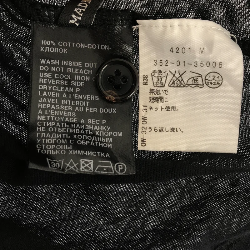 ANN DEMEULEMEESTER / アンドゥムルメステール | フロントボタン Tシャツ | XXS | メンズ