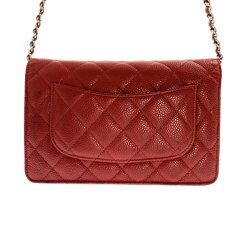 CHANEL / シャネル | キャビアスキン レザー マトラッセ チェーン ウォレット ショルダーバッグ |