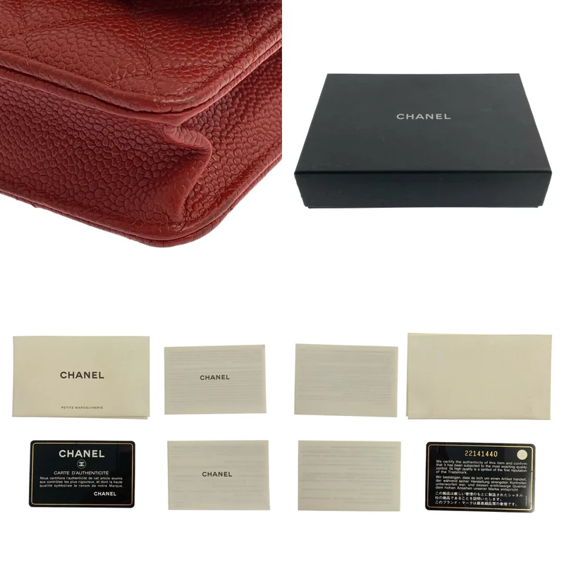 CHANEL / シャネル | キャビアスキン レザー マトラッセ チェーン ウォレット ショルダーバッグ |