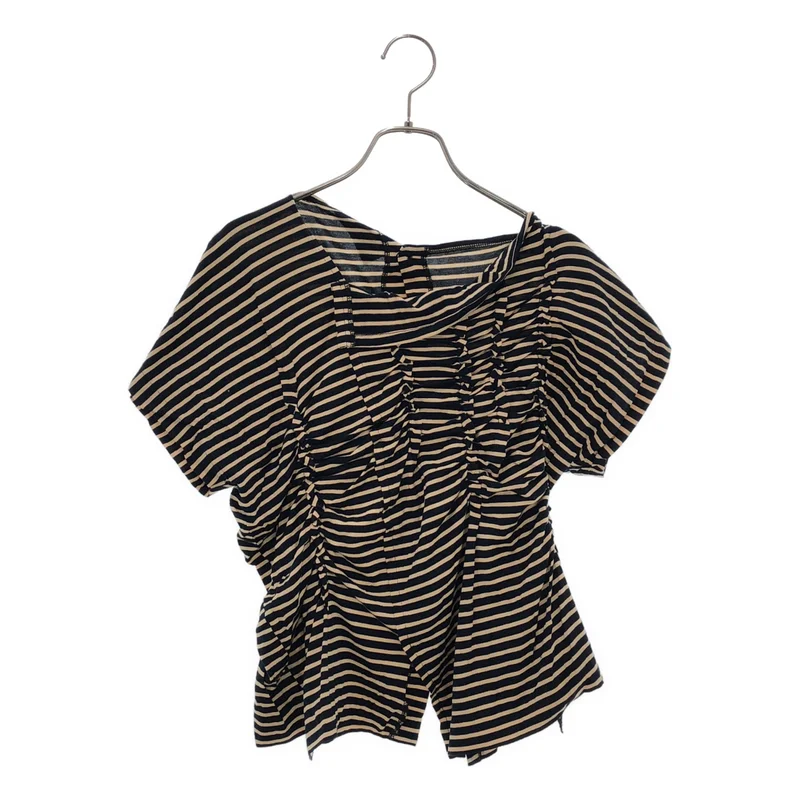 COMME des GARCONS / コムデギャルソン | 2012SS | ボーダー アシンメトリー ギャザー カットソー | M | レディース