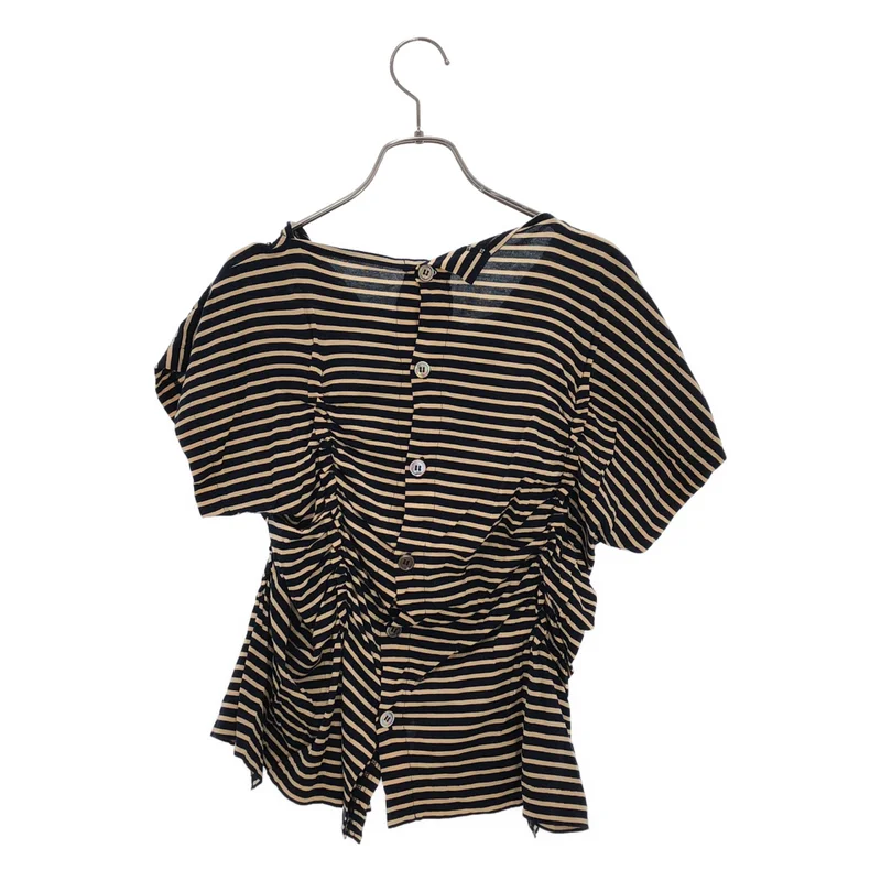 COMME des GARCONS / コムデギャルソン | 2012SS | ボーダー アシンメトリー ギャザー カットソー | M | レディース