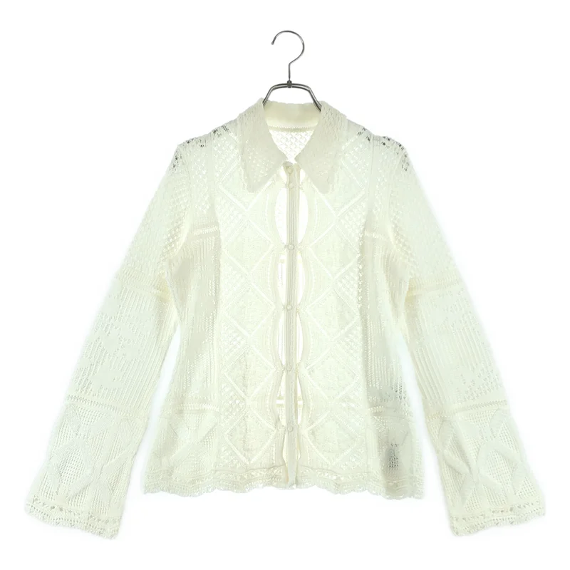 Mame Kurogouchi / マメクロゴウチ | 2024SS | Cotton Lace Knitted Cardigan / コットン レース ニットカーディガン | 1 | レディース