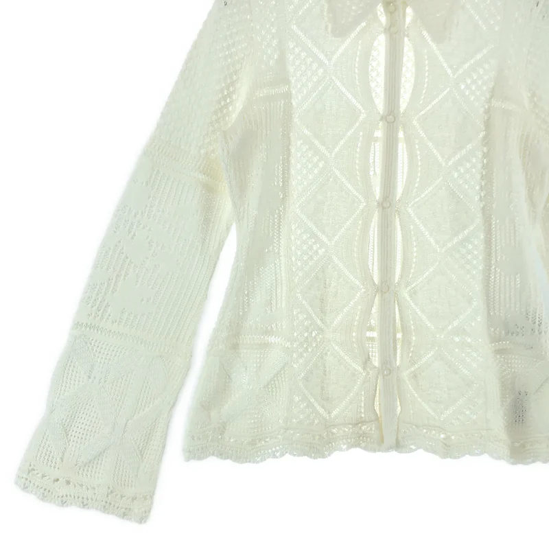 Mame Kurogouchi / マメクロゴウチ | 2024SS | Cotton Lace Knitted Cardigan / コットン レース ニットカーディガン | 1 | レディース