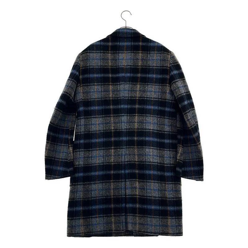 CALVIN KLEIN / カルバンクライン | Checked Wool Overcoat チェック チェスターコート | 46 | メンズ