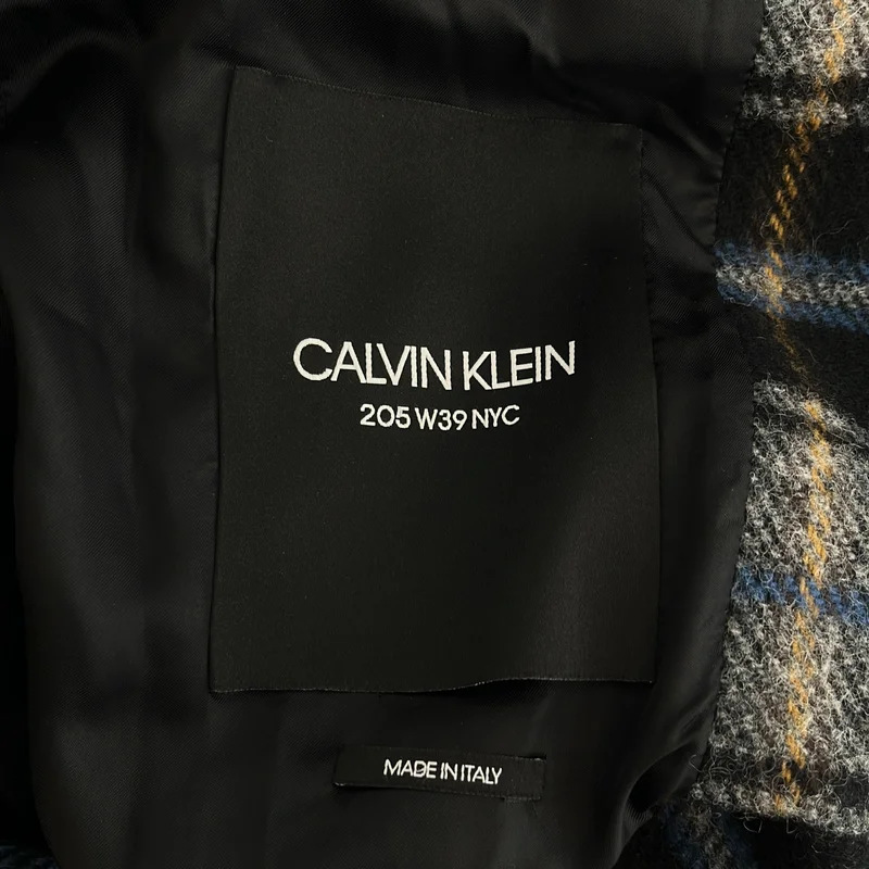 CALVIN KLEIN / カルバンクライン | Checked Wool Overcoat チェック チェスターコート | 46 | メンズ