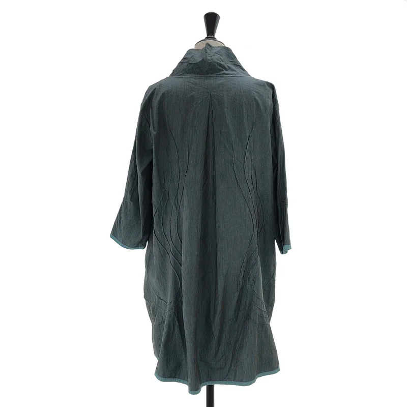 HaaT ISSEY MIYAKE / ハートイッセイミヤケ | ストライプ ステッチワーク シャツワンピース | 2 | レディース