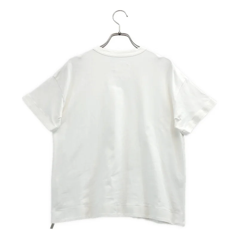 sacai / サカイ | コットン サイドジップ FASHION IS A PASSION プリントTシャツ | 1 | レディース