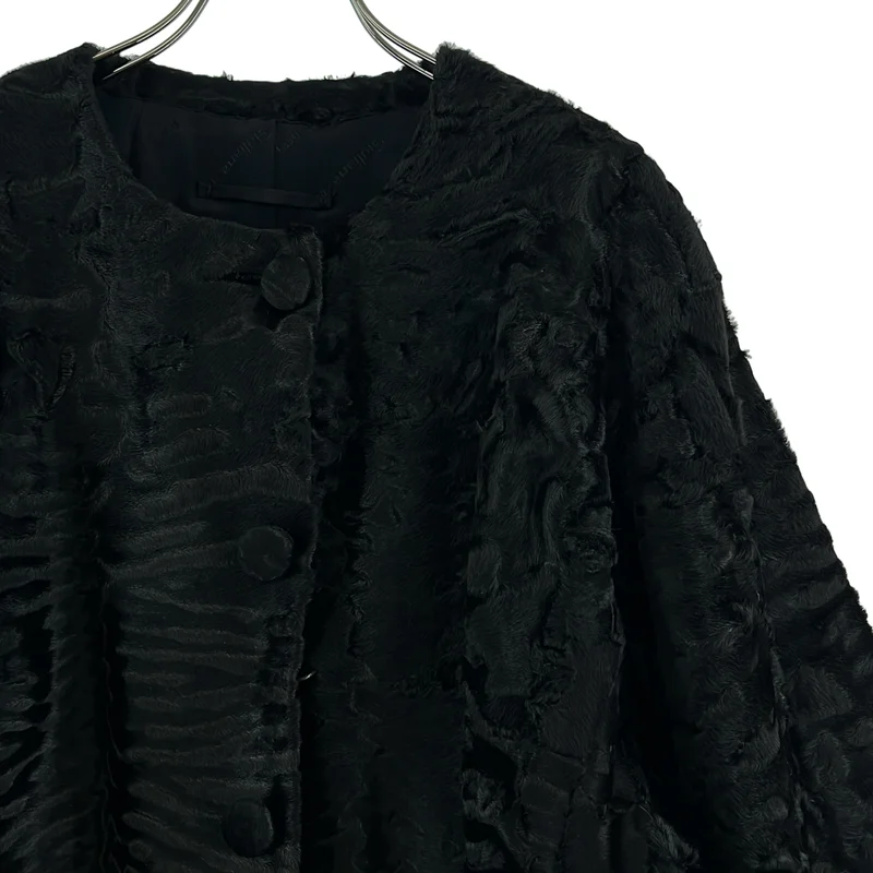 FOXEY BOUTIQUE / フォクシーブティック | ファー ワイドスリーブ ノーカラー コート | 44 | レディース