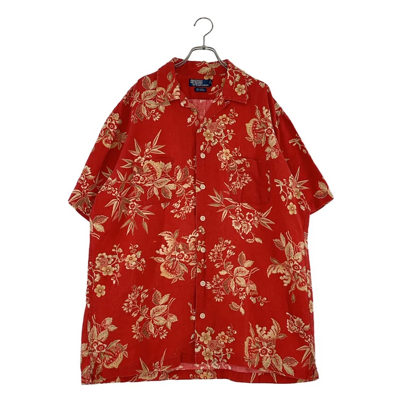 POLO BY RALPH LAUREN / ポロバイラルフローレン | 1990s | VINTAGE CAMP ヴィンテージキャンプ コットン レーヨン 花柄 アロハシャツ | LT | メンズ