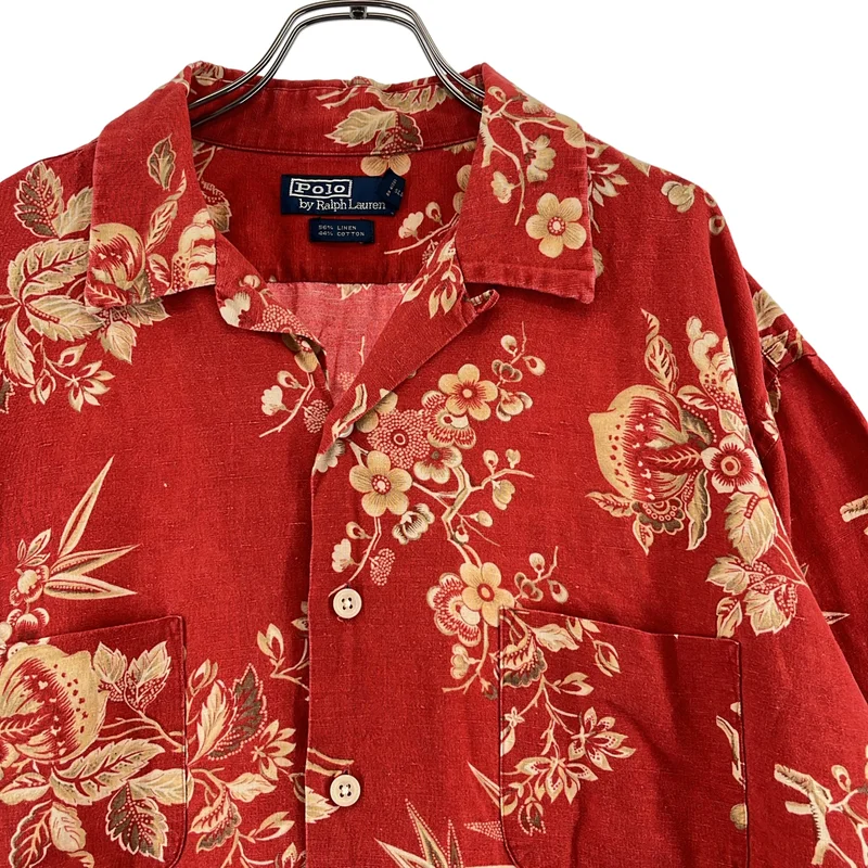 POLO BY RALPH LAUREN / ポロバイラルフローレン | 1990s | VINTAGE CAMP ヴィンテージキャンプ コットン レーヨン 花柄 アロハシャツ | LT | メンズ
