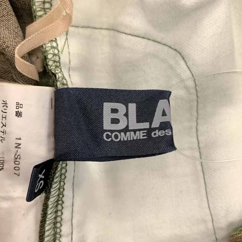 BLACK COMME des GARCONS / ブラックコムデギャルソン | 2014AW | ポリエステル 製品加工 変形 総柄 ドローストリング スカート | XS | レディース