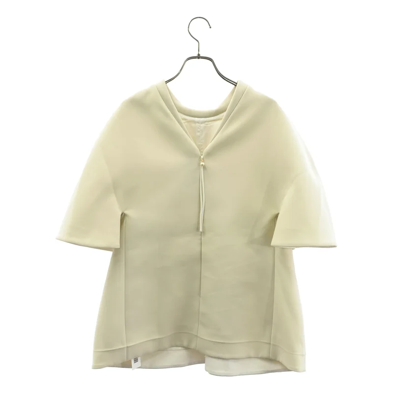 CARVEN / カルヴェン | Paneled cady top パール ショートスリーブ ブラウス | 38 | レディース