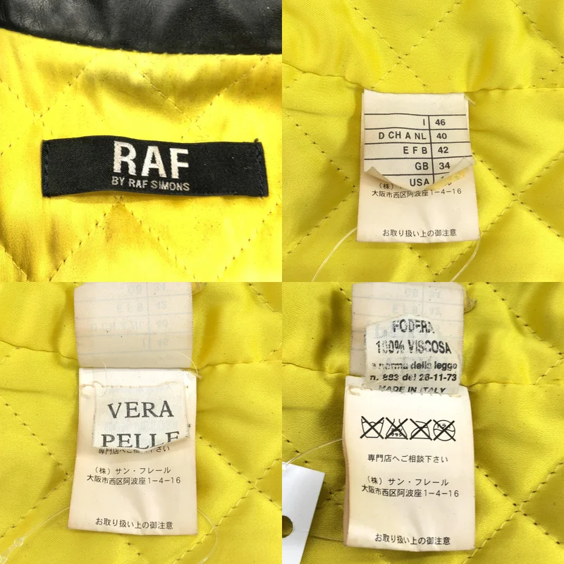 RAF BY RAF SIMONS / ラフバイラフシモンズ | レザー ダブルライダースジャケット | 46 | メンズ