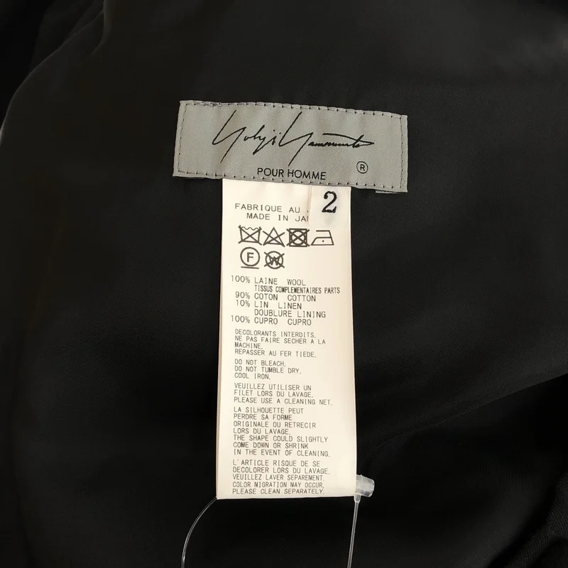 YOHJI YAMAMOTO POUR HOMME / ヨウジヤマモトプールオム | 2023SS | ウールギャバジン ランダムタック ワイドパンツ | 2 | メンズ