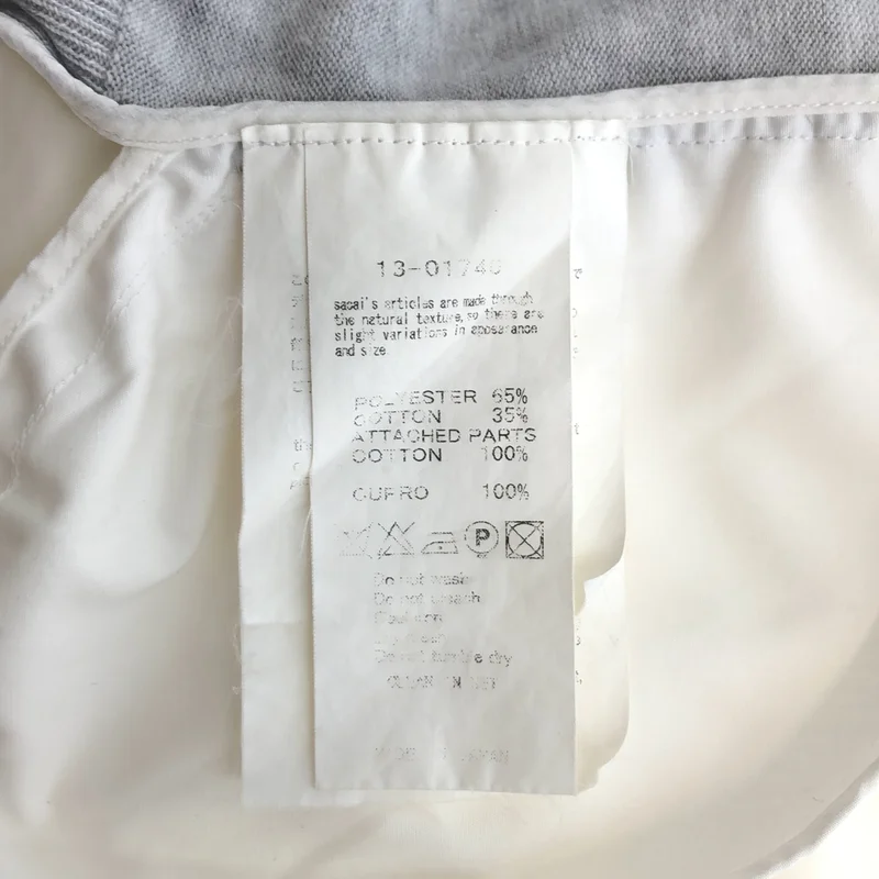 sacai / サカイ | コットン 異素材切り替え バックニット プリーツ ノースリーブシャツ | 1 | レディース