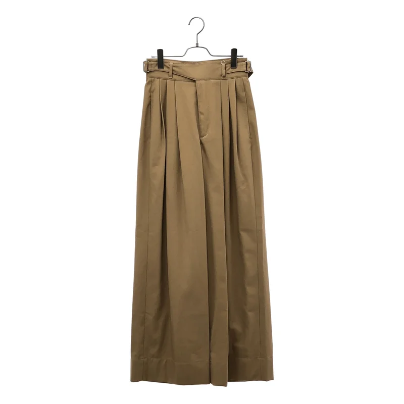 UNITED ARROWS / ユナイテッドアローズ | コットンツイル サイドベルト 3タック ワイドパンツ | 38 | レディース